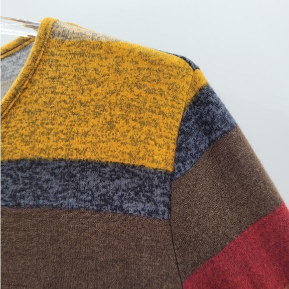 Robert Louis Striped Stretchy Boat Neck Scrunch Sleeve Midi ALine Dress - Picture 9 of 14